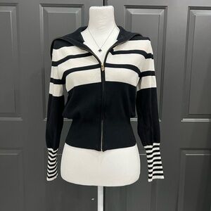 Marc New York Black and White Striped Jacket